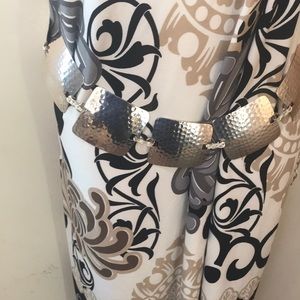 2/$30 80’s metallic hammered square statement belt vintage some patina